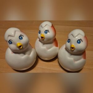 Spritz Ceramic Chick Easter Animal Figurines Set of 3
